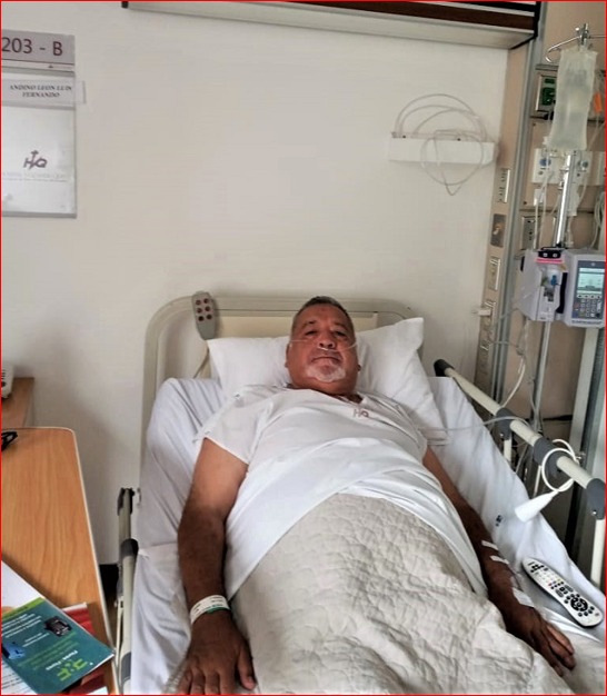 CONVALECIENTE. Luis Fernando Andino León se recupera en un hospital de Quito.