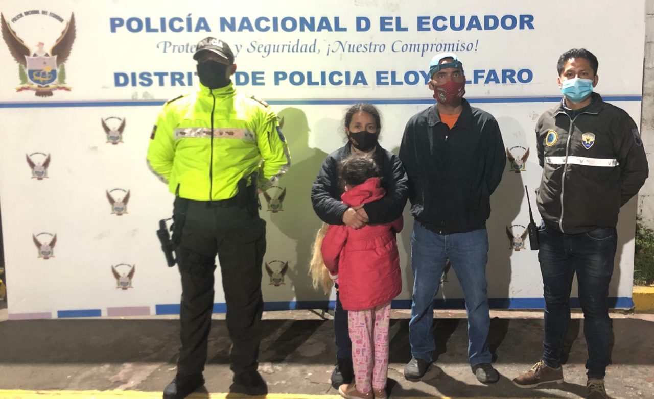 Así fue el rescate de la niña desaparecida en el sur de Quito