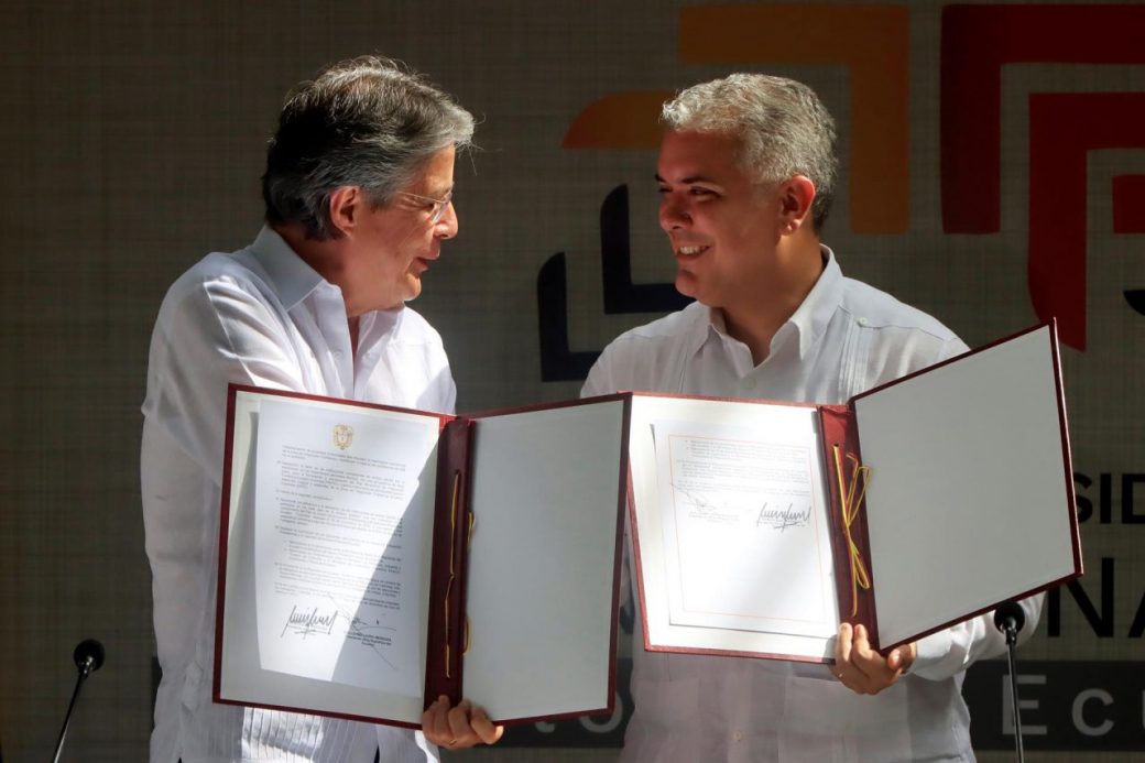 Los presidentes Guillermo Lasso e Iván Duque, de Ecuador y Colombia