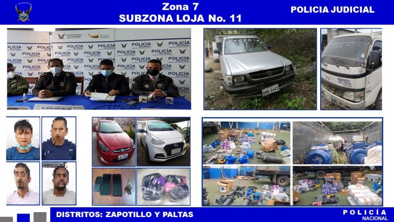 Policía recupera equipos de riego robados en Zapotillo