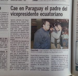 Glas Viejó fue detenido en Paraguay y extra