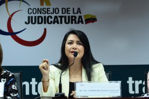 Decisión. El 2 de febrero de 2022, María del Carmen Maldonado renunció a la presidencia de la Judicatura.