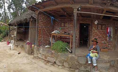 Siete personas miembros de una familia viven en evidente pobreza extrema en Salasaca.