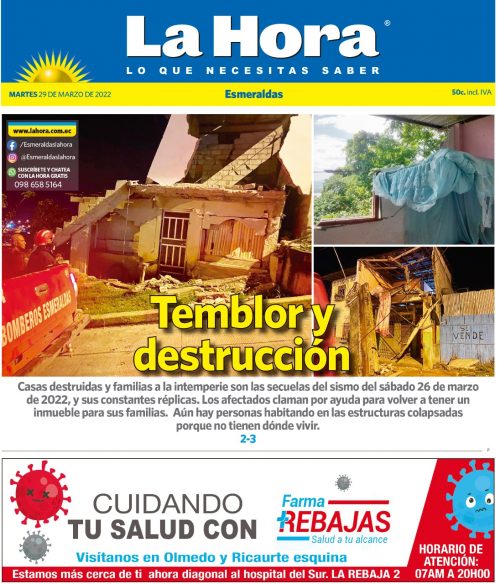 Esmeraldas: 29 de marzo, 2022