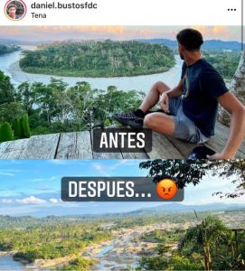 Post de Instagram muestra destrucción ambiental en Tena
