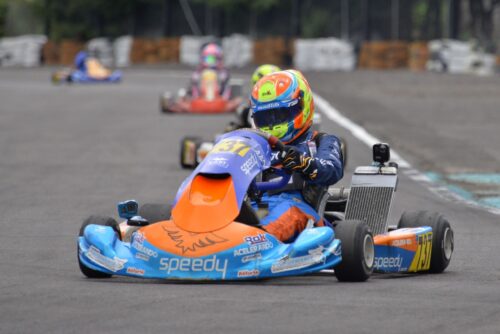 Eduardo Freire EF|737 durante la tercera válida del campeonato Rok Cup Ecuador en su chasis Kart Republic KR2.