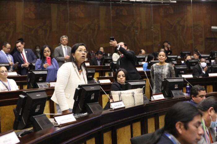 Pleno. Con 93 votos se apeló la presidencia de Guadalupe Llori para la sesión 772 de la Asamblea Nacional.