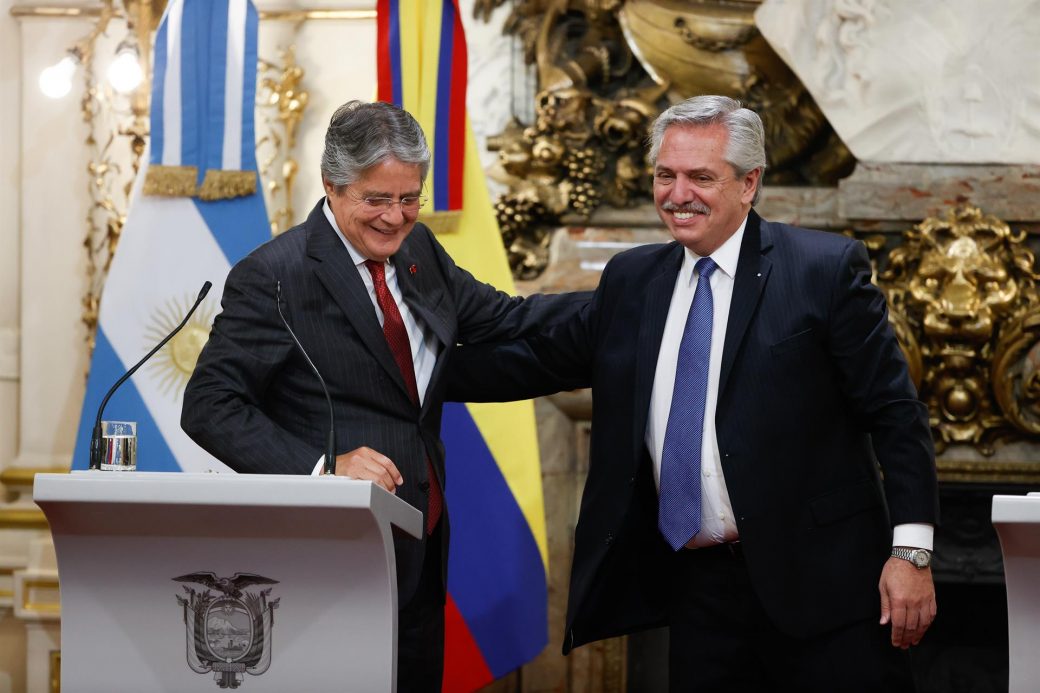 Los mandatarios de Ecuador y Argentina se reunieron en la Casa Rosada, en Buenos Aires.