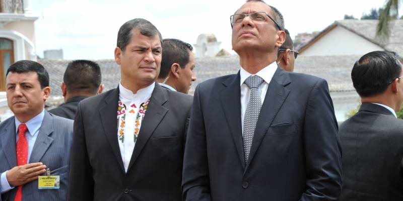 Rafael Correa y Jorge Glas, en un evento público cuando eran gobierno. (Foto cortesía, archivo)