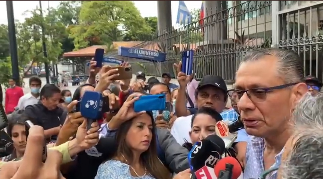 Jorge Glas, a su salida de la Corte del Guayas.