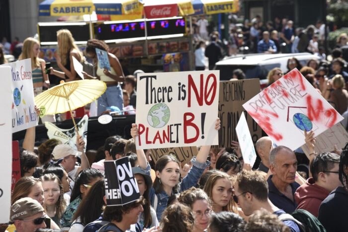 Manifestación en defensa del clima en Estados Unidos.