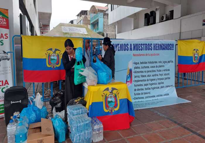 Jornada. Recolectaron víveres para los manifestantes que están en Quito.