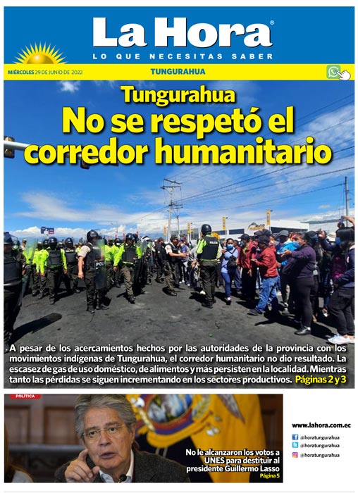 Tungurahua; 29 de junio, 2022