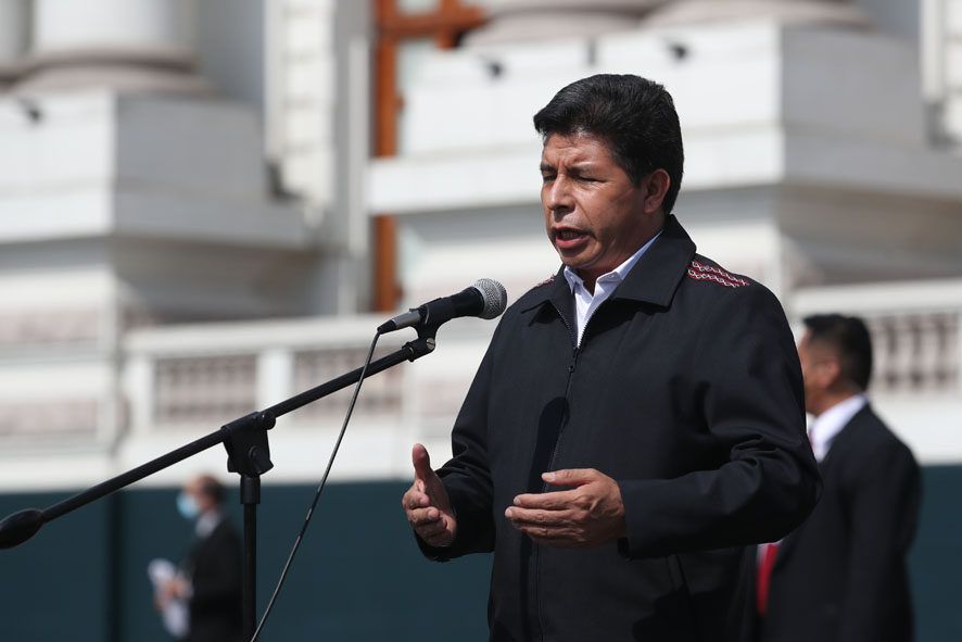 Mandatario. Pedro Castillo, presidente de Perú.