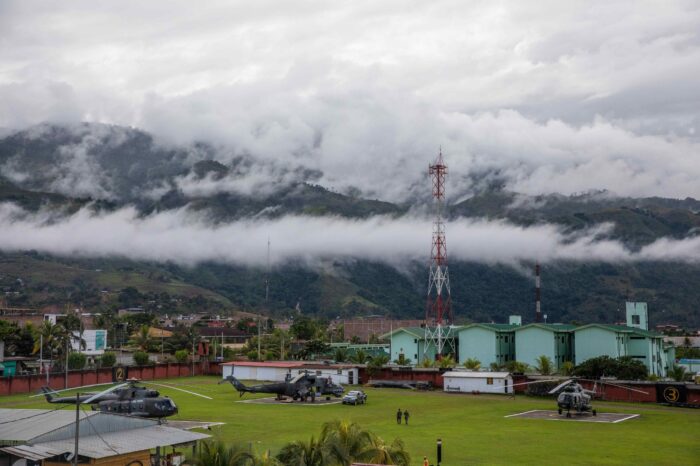 Zona. Base militar de Pichari, en la zona de los Valles de los Ríos Apurímac, Ene y Mantaro (VRAEM), en la Amazonía de Perú.