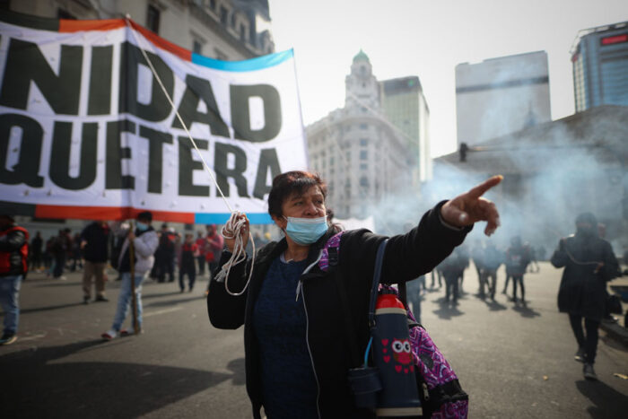 Protestas. Grupos de izquierda se manifiestan en Buenos Aires.