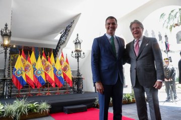 Guillermo Lasso, y Pedro Sánchez, presidentes de Ecuador y España.