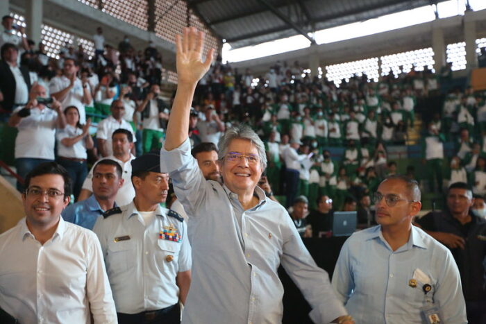 ACTO. El presidente de la República, Guillermo Lasso, en un evento público en Manabí la semana pasada.