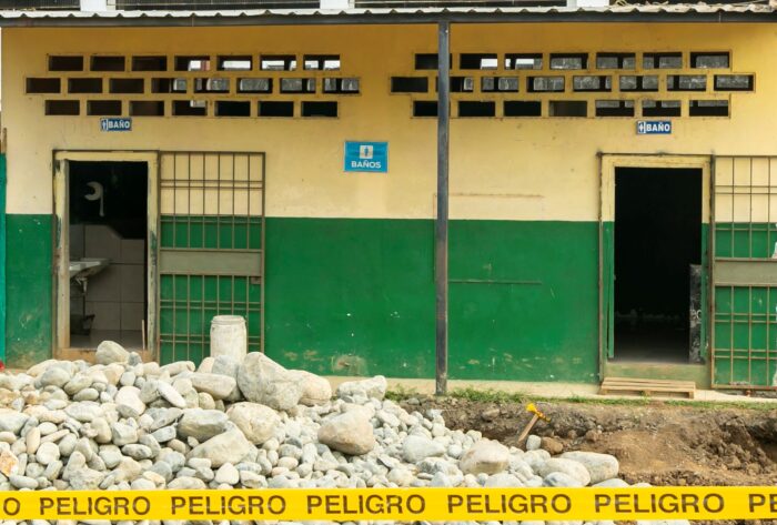 Obras. Intervención en infraestructura de la Unidad Educativa Quevedo, que recibe a cerca de 3.500 estudiantes.