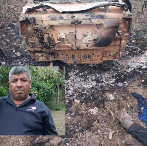Taxista fue baleado y luego incinerado junto a su vehículo