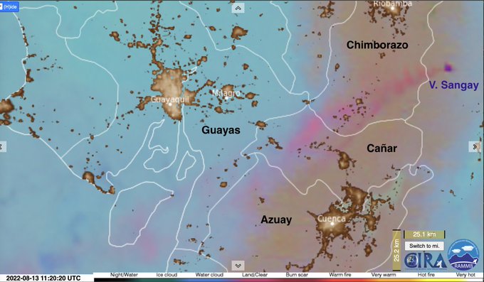 Geofísico: leve caída de ceniza en Chimborazo, Cañar, Azuay y Guayas