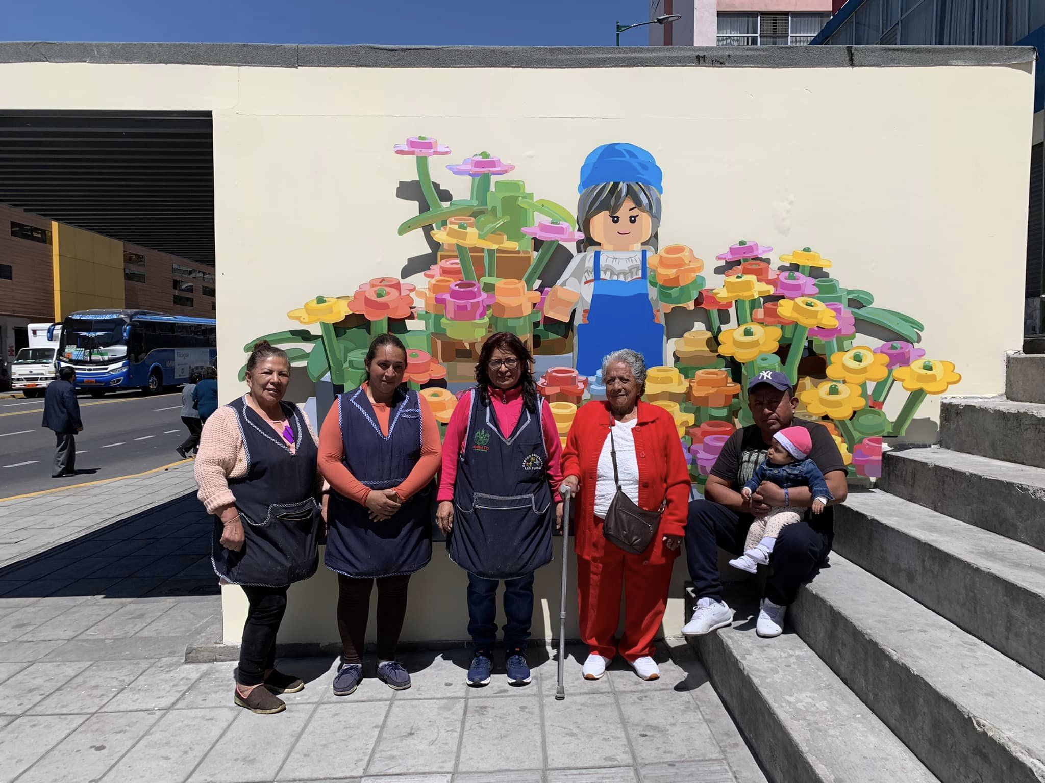 Mural en homenaje a las vendedoras del mercado de las Flores