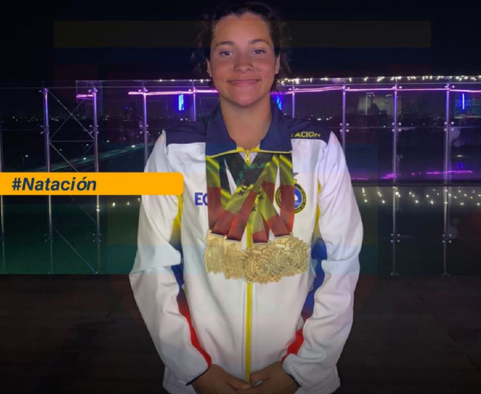 Daniela Contreras, nadadora lojana, logró 4 medallas de Oro en Bolivia