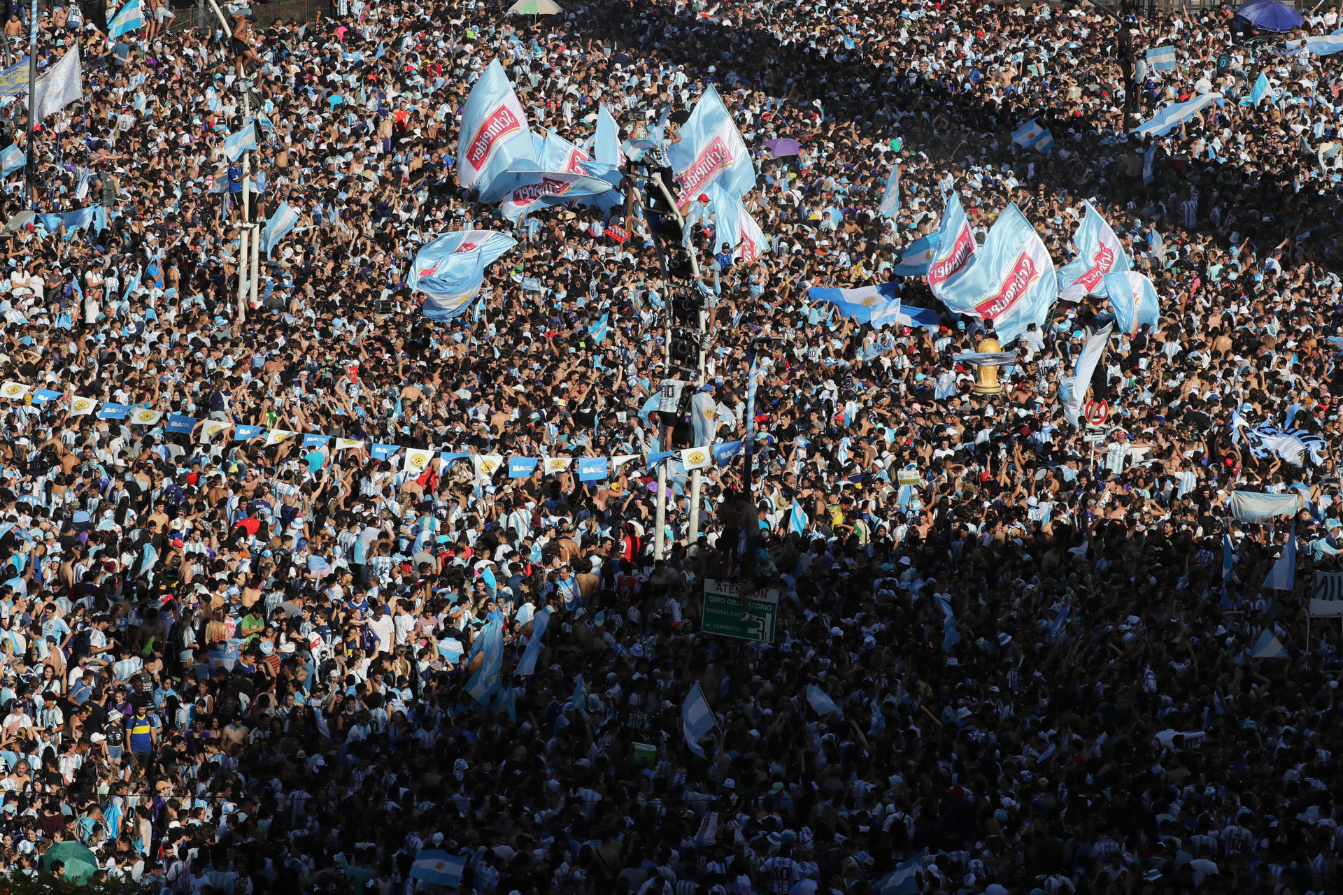 Miles de hinchas celebran el campeonato en Buenos Aires