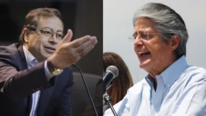 MANDATARIOS. El presidente de Ecuador, Guillermo Lasso, y su homólogo de Colombia, Gustavo Petro. (Foto: Cortesía)