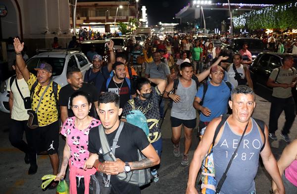 Oleada. Unas 200 caravanas de migrantes de distintos países han salido desde Tapachula (México) hacia Estados Unidos en los últimos días.