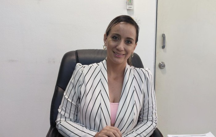 PERSONAJE. La prefecta Johana Núñez celebra el Día de la Mujer con trabajo.  