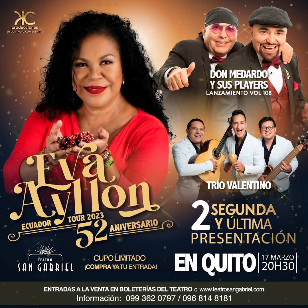 Eva Ayllón la Reina de la canción Peruana y la Primerísima del país Don Medardo y sus Player´s en Concierto