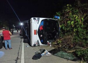 Fallecida en volcamiento de bus interprovincial