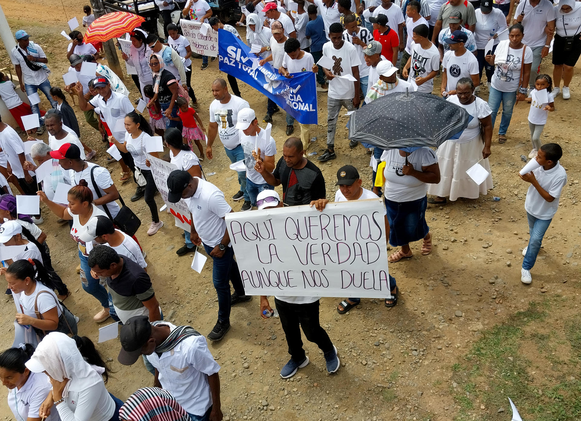 Marcha. La marcha pacífica concentró a pobladores de zonas controladas por el Clan del Golfo.