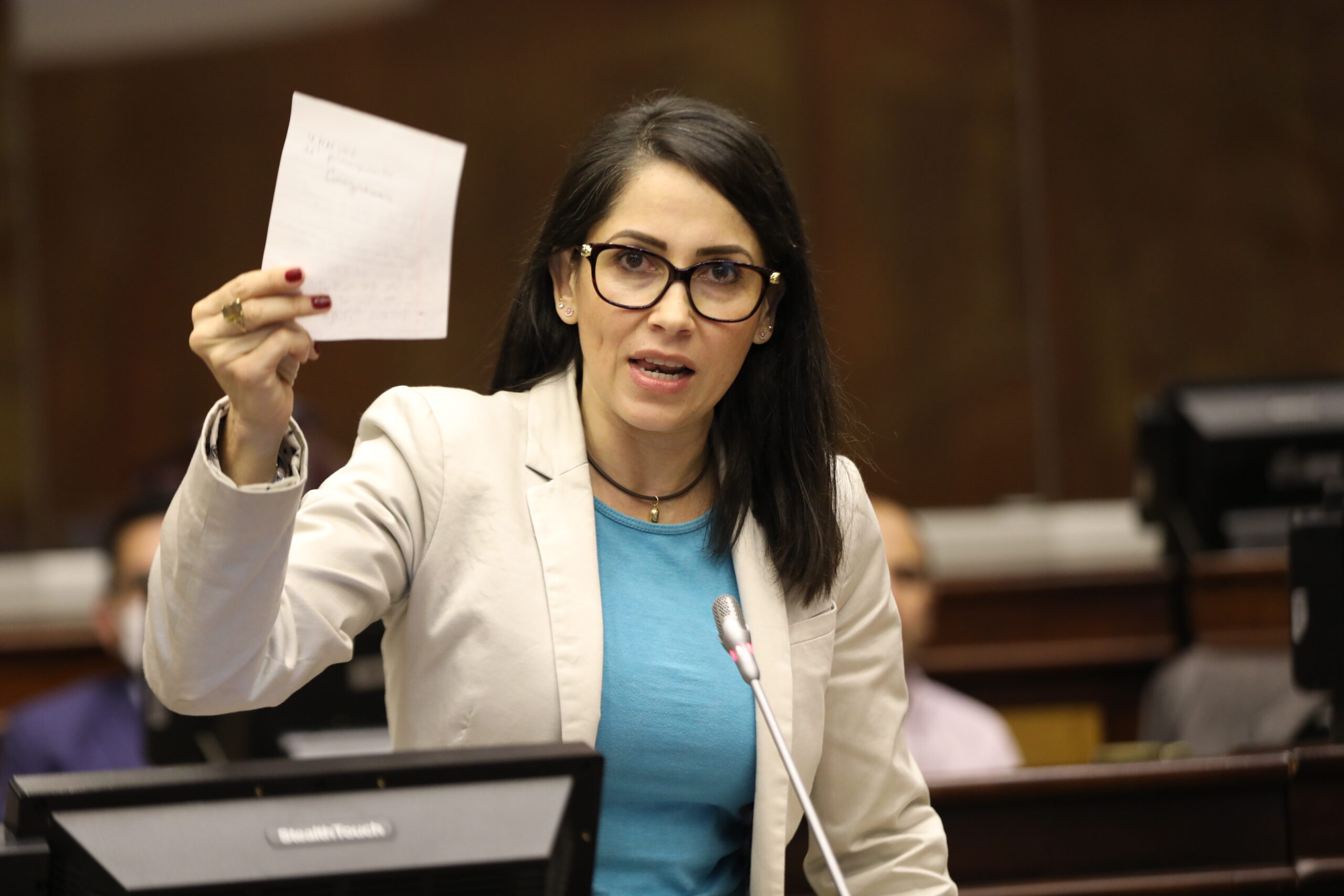 DECISIONES. Luisa González sería la carta de Rafael Correa para la precandidatura a la Presidencia. Foto: Asamblea Nacional.