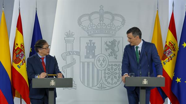 Reunión. El presidente de Colombia, Gustavo Petro, y al jefe del Gobierno español, Pedro Sánchez.