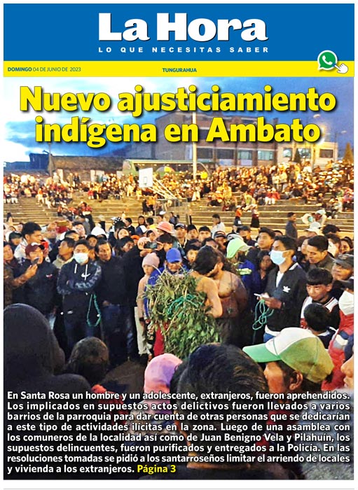 Tungurahua: 04 de junio, 2023