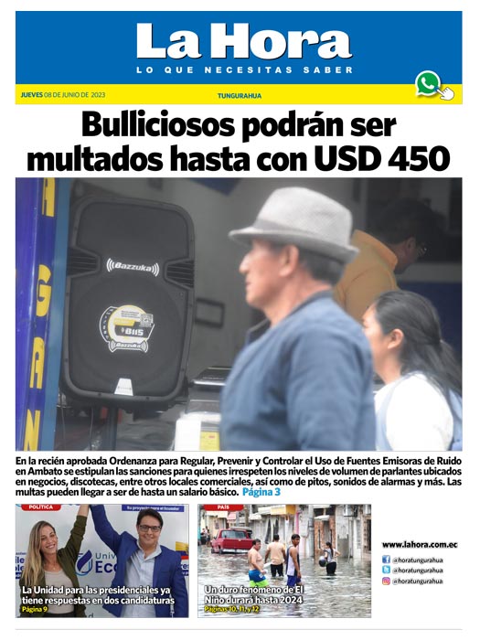 Tungurahua: 08 de junio, 2023