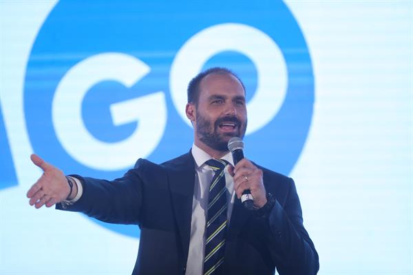 Personaje. Eduardo Bolsonaro, hijo del expresidente Jair Bolsonaro. EFE