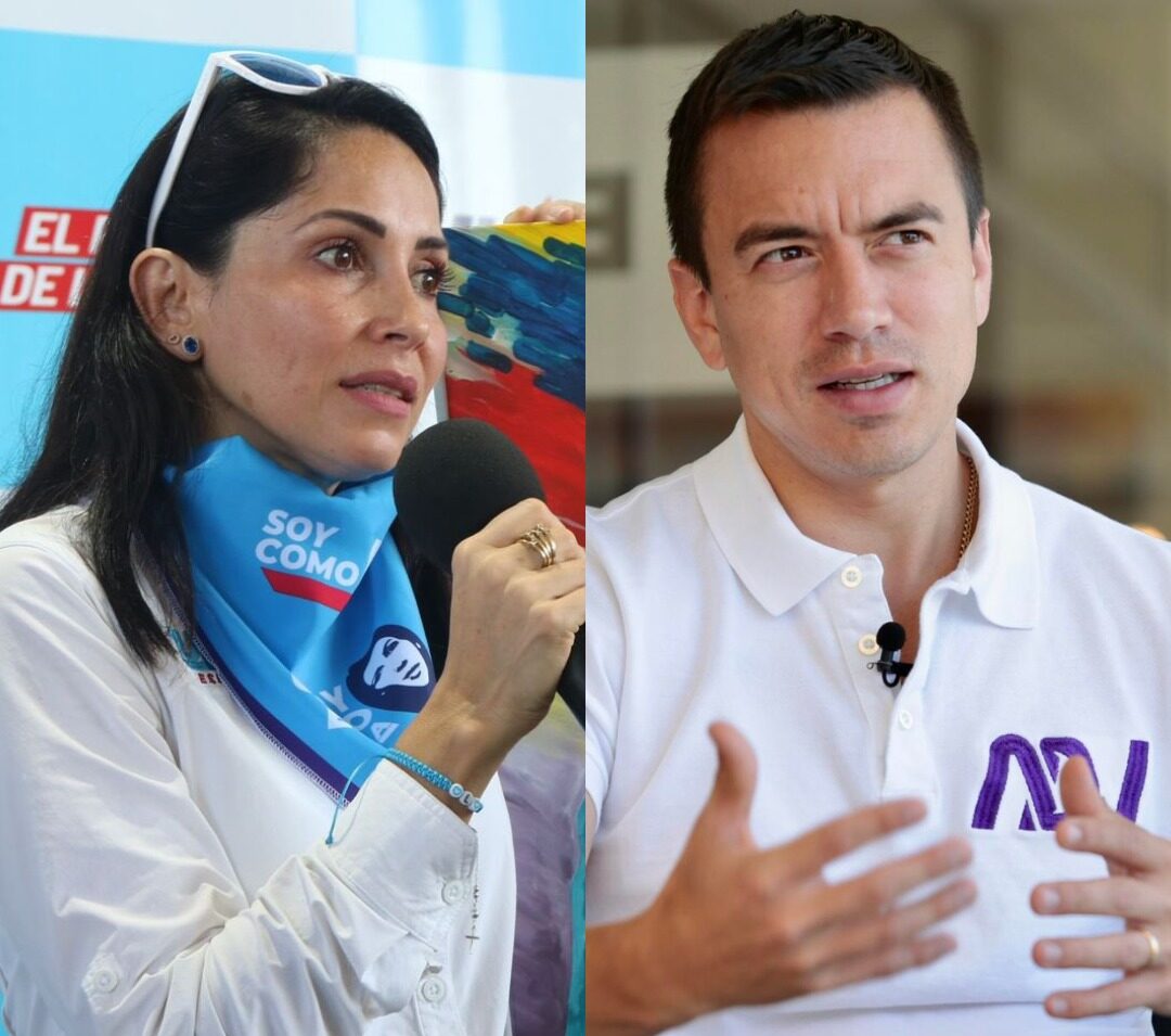 Luisa González y Daniel Noboa van a la segunda vuelta electoral.
