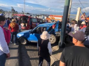 Choque en Tisaleo deja seis heridos