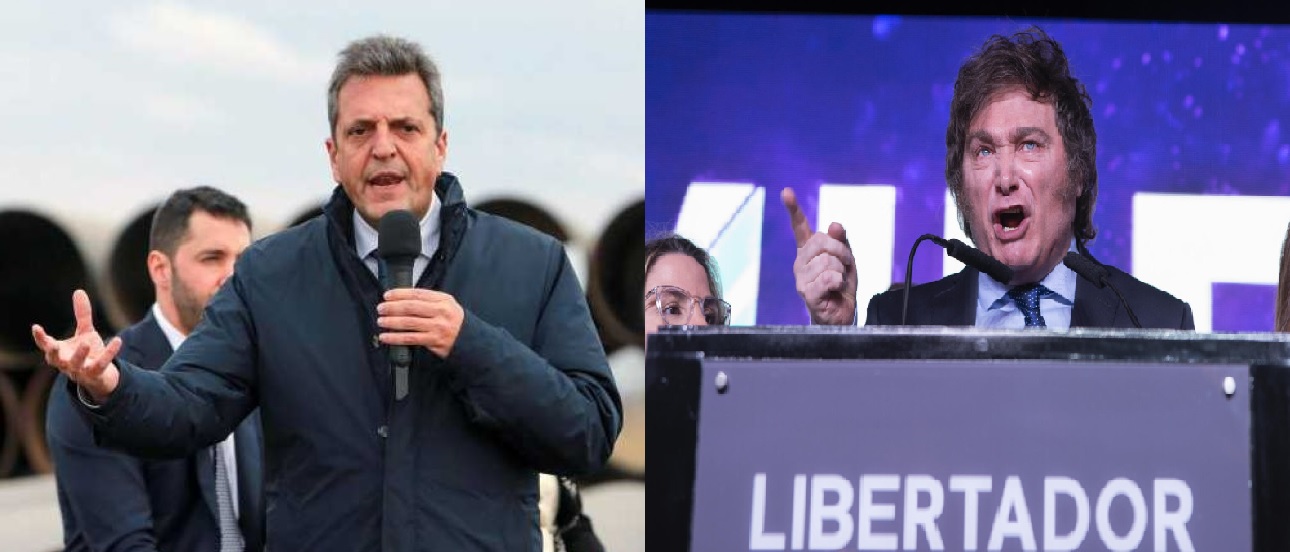 Candidatos. Sergio Massa (izquierda) y Javier Milei (derecha) son dos de los principales referentes ganar este año la presidencia de Argentina.
