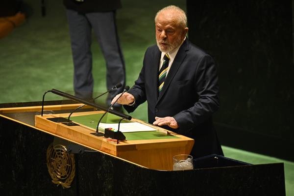 Intervención. El presidente de Brasil, Luiz Inácio Lula da Silva, en la Asamblea de la ONU.