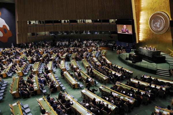 CUMBRE. Vista general de una sesión plenaria de la Asamblea General de las Naciones Unidas.
