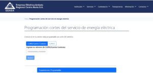 Consulta los horarios de suspensión de servicio de energía eléctrica a través de su página web