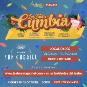 Los divos de la cumbia pondrán a bailar al Teatro San Gabriel