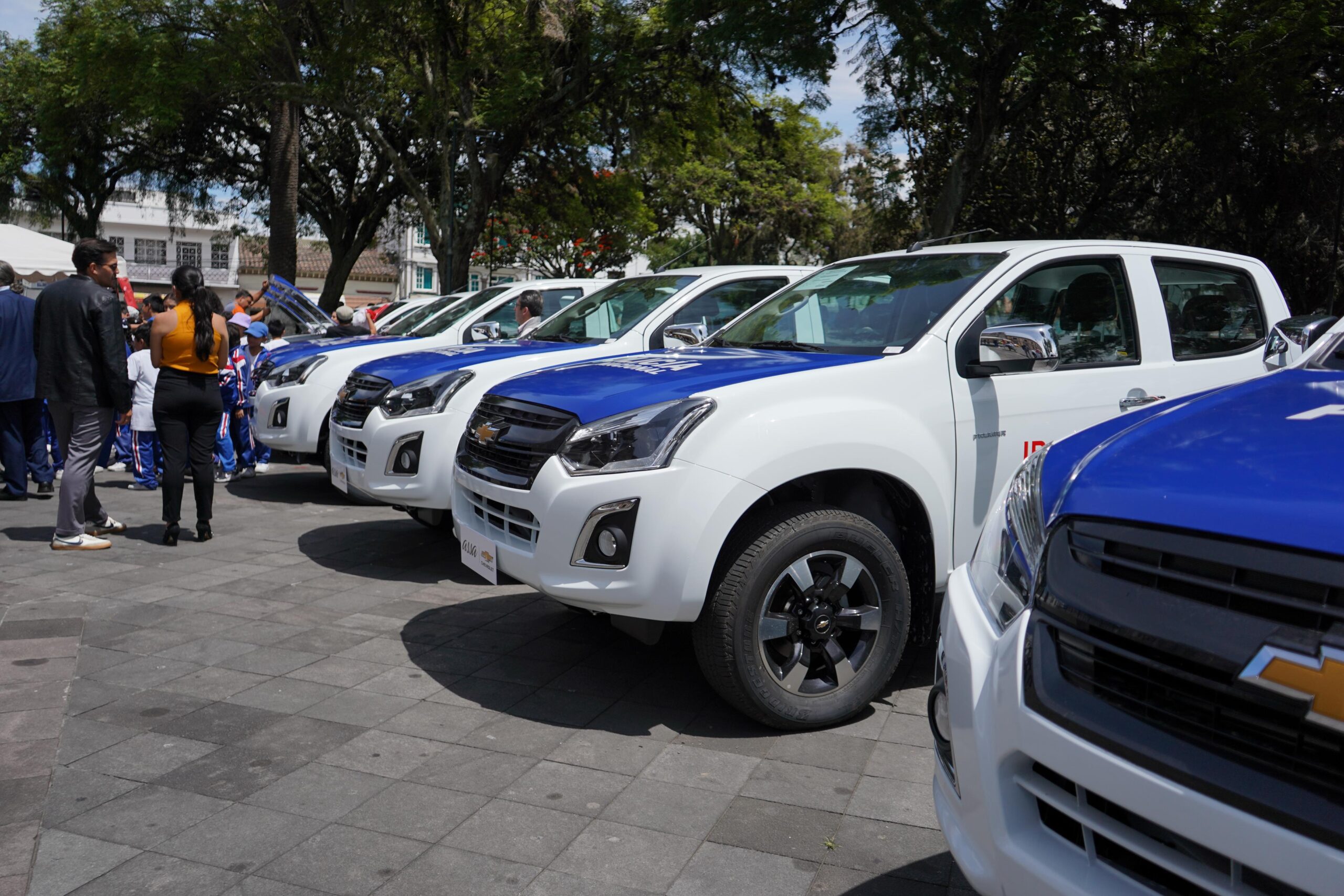Equipos. Estos son los vehículos que arribaron a Ibarra el 20 de noviembre de 2023 y se entregarán próximamente a la Policía Nacional.