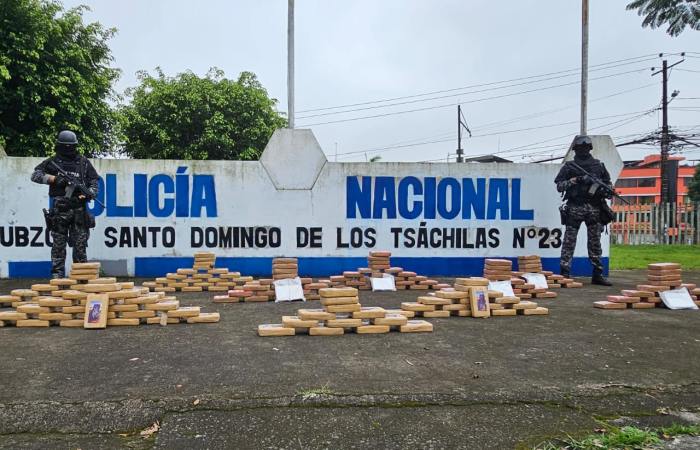 DECOMISO. 215 kilos de cocaína iban a ser comercializados en Santo Domingo.