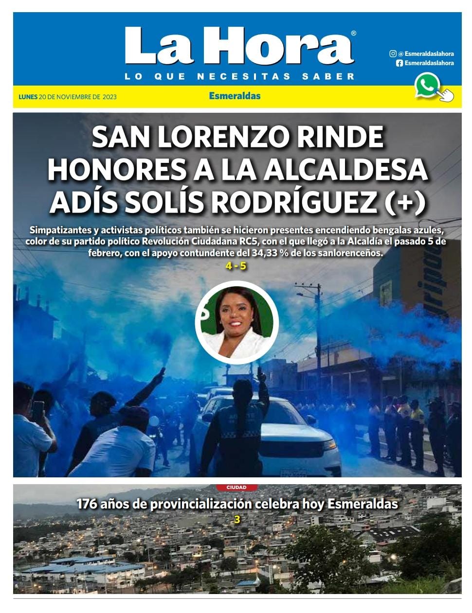 Esmeraldas: 20 noviembre 2023
