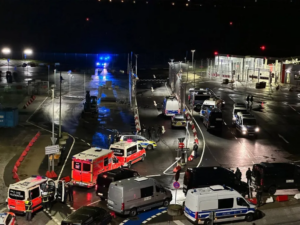 Hombre armado entra a la pista del aeropuerto de Hamburgo con su hijo como rehén